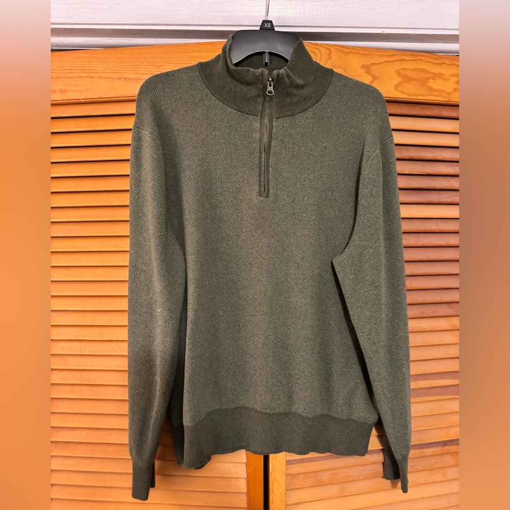 J. Crew Men's Forest Green Zip-Up Sweater